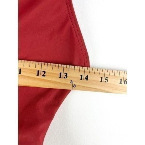 ASOS DESIGN Strappy Ring Back Swimsuit in Rust Plunge Size 2 XS - Picture 5 of 12